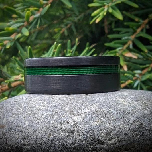 Green Fishing Line Ring Offset - GoodRingsUSA