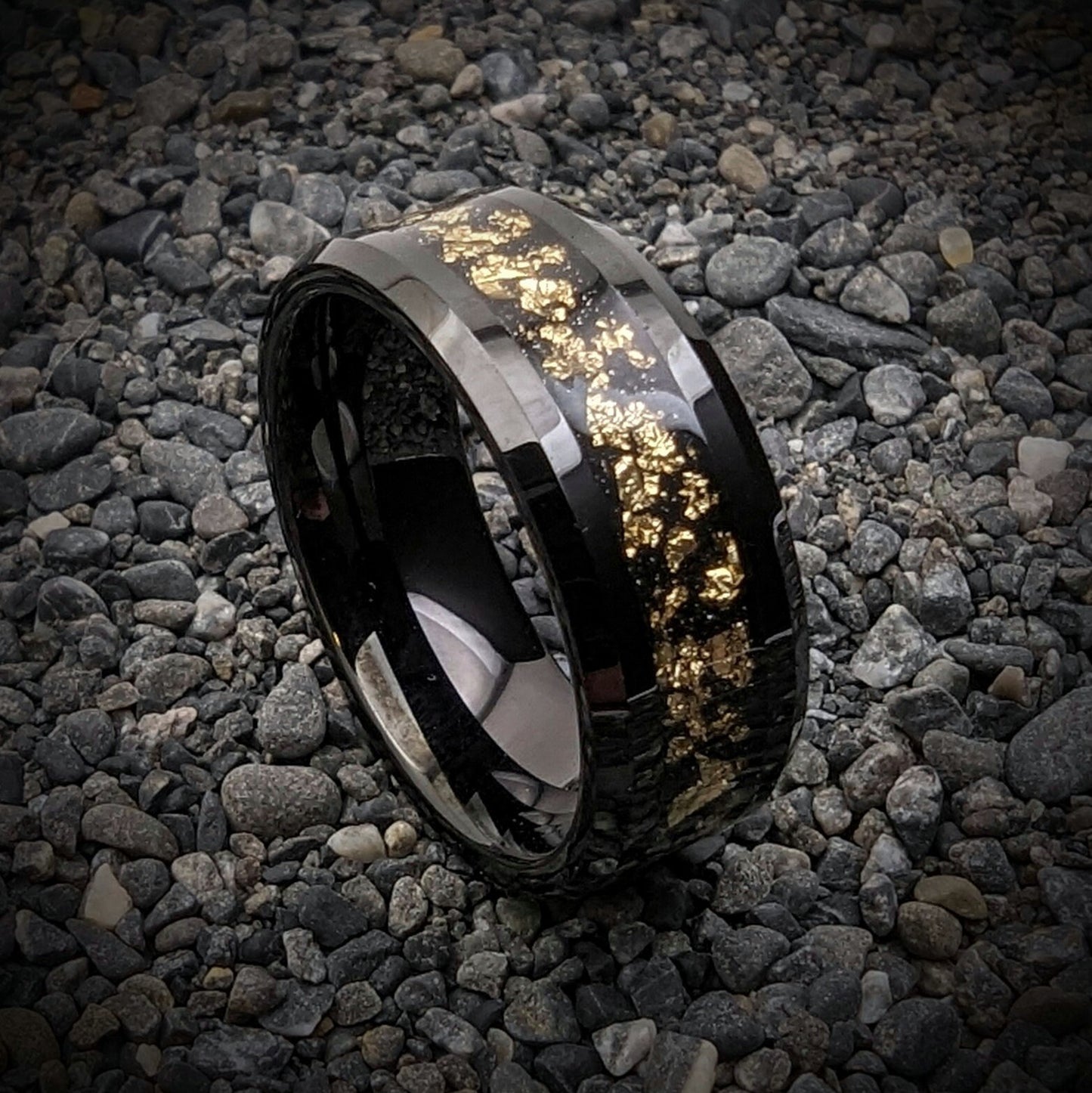 Gold Leaf Wedding Band, Men's Wedding Ring, Gold Leaf Ring
