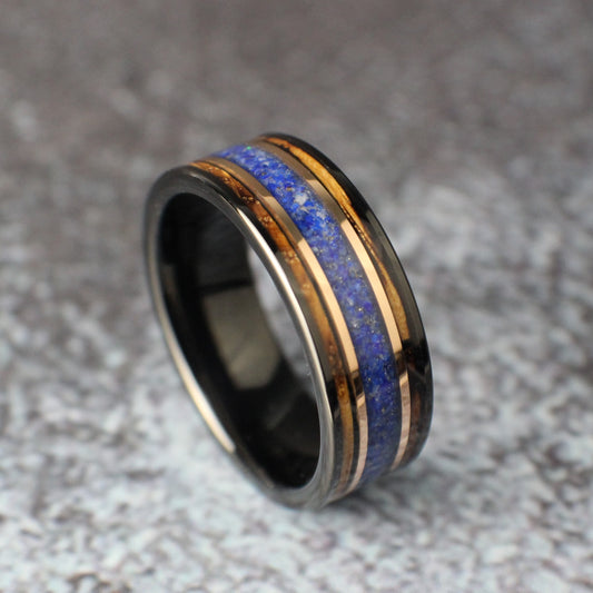 Lapis Lazuli Wedding Band for men