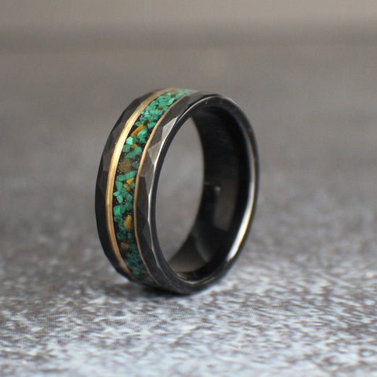 Tiger Eye Ring, Malachite Ring for Men
