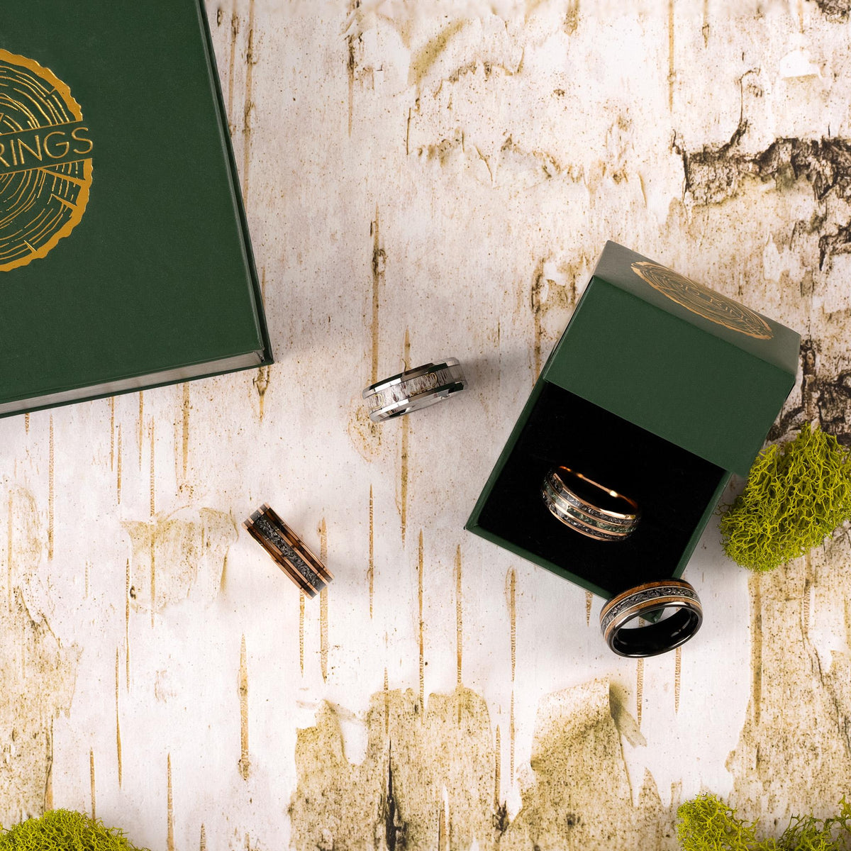 Rings in gift box