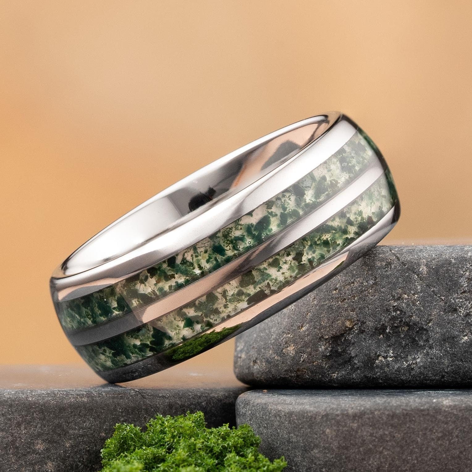 Men's Moss Agate Ring