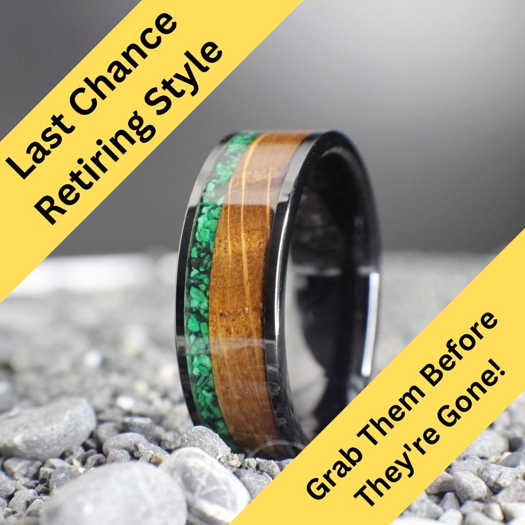 The Green River - Malachite Wedding Band