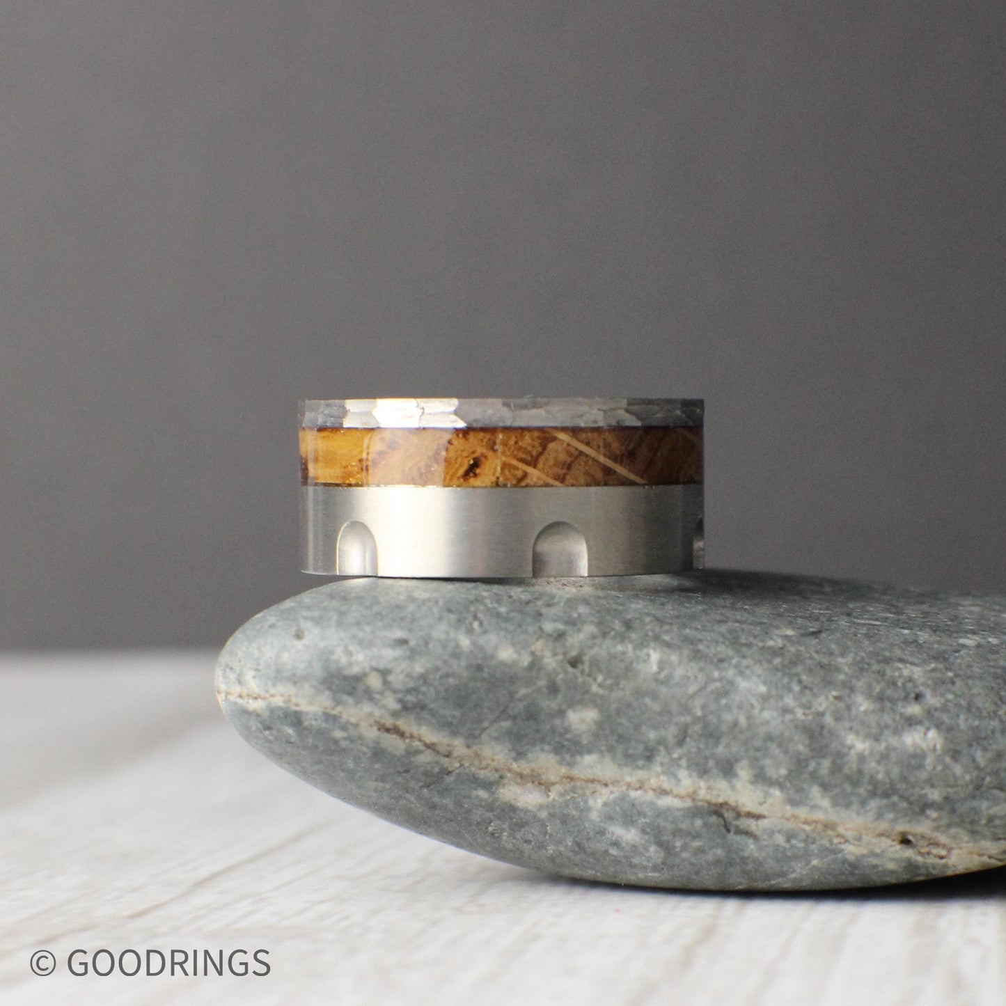 Men's Revolver Ring, Whiskey Wood Ring for Men, 10mm Wide Ring, Titanium Ring for Men, Revolver Style Ring, Whiskey Wedding Ring