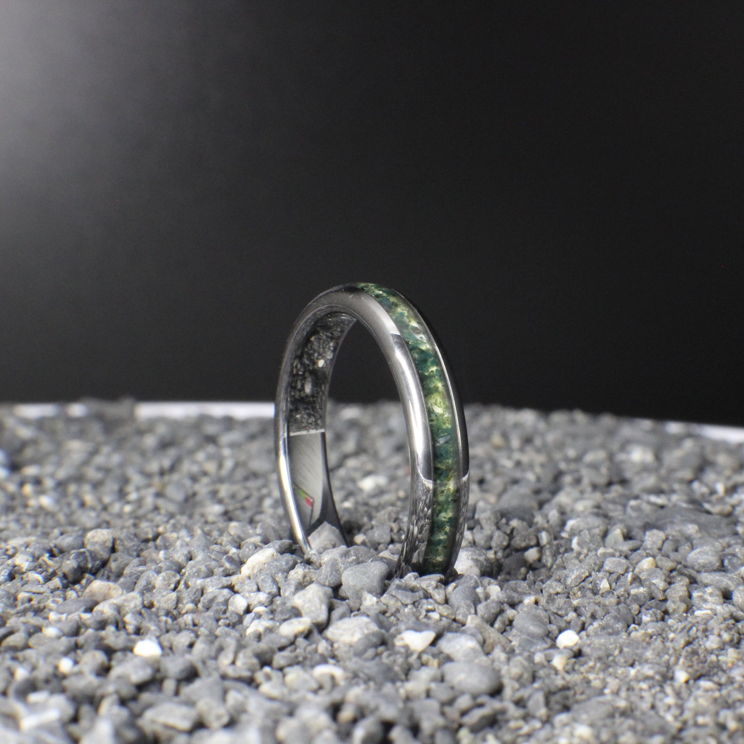 Moss Agate Ring, Wedding Bands with Moss Agate, Moss Agate Rings