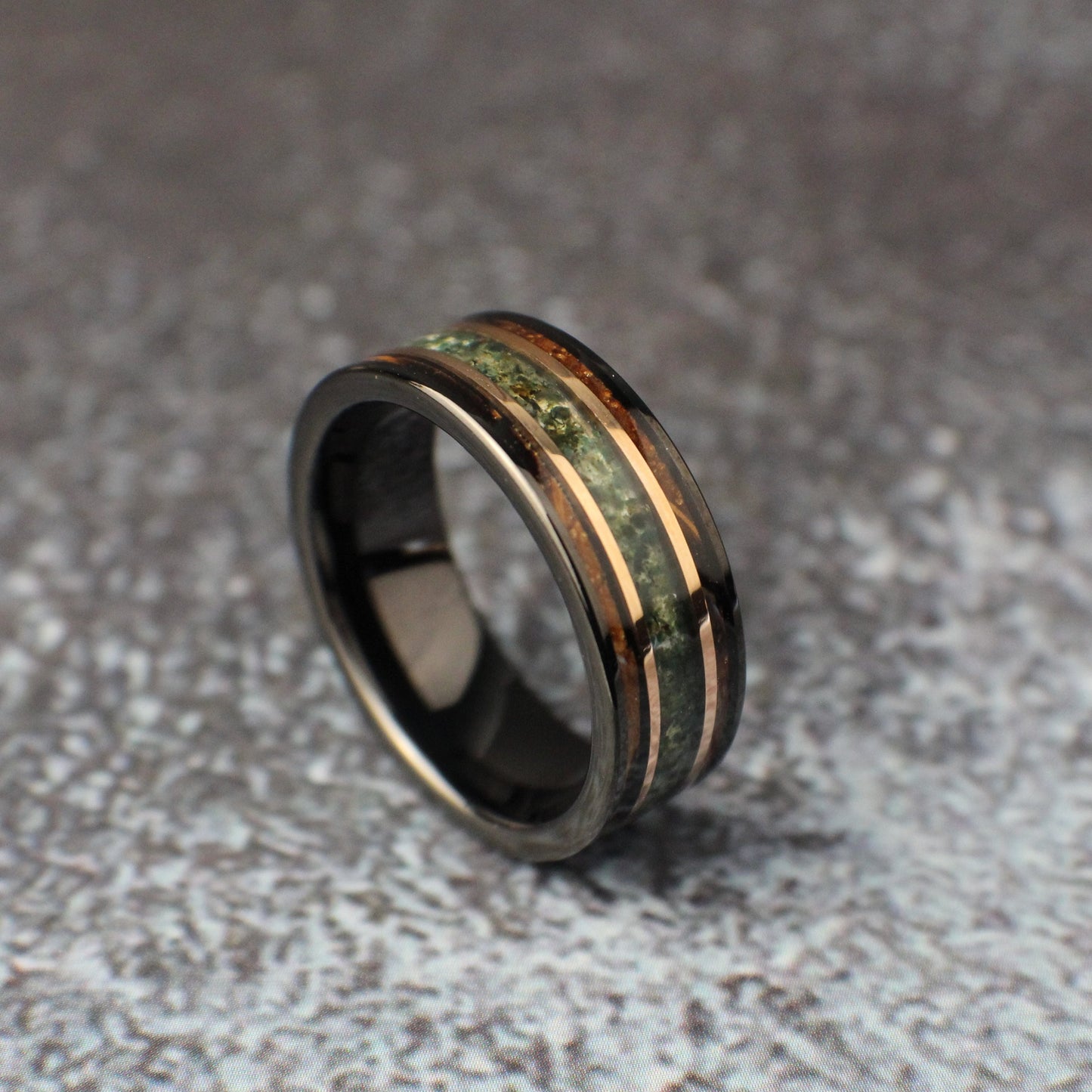 Whiskey wood wedding band