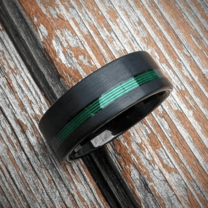 Green Fishing Line Ring Offset - GoodRingsUSA