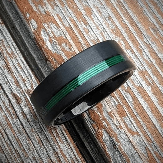 Green Fishing Line Ring Offset - GoodRingsUSA