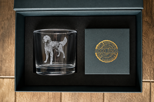 Upgraded Ring Box with Personalized Whiskey Glass