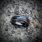Men's Fishing Line Ring with Antler and Whiskey Barrel