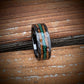 Burnt Whiskey Barrel and Malachite in a Hammered Core - GoodRingsUSA