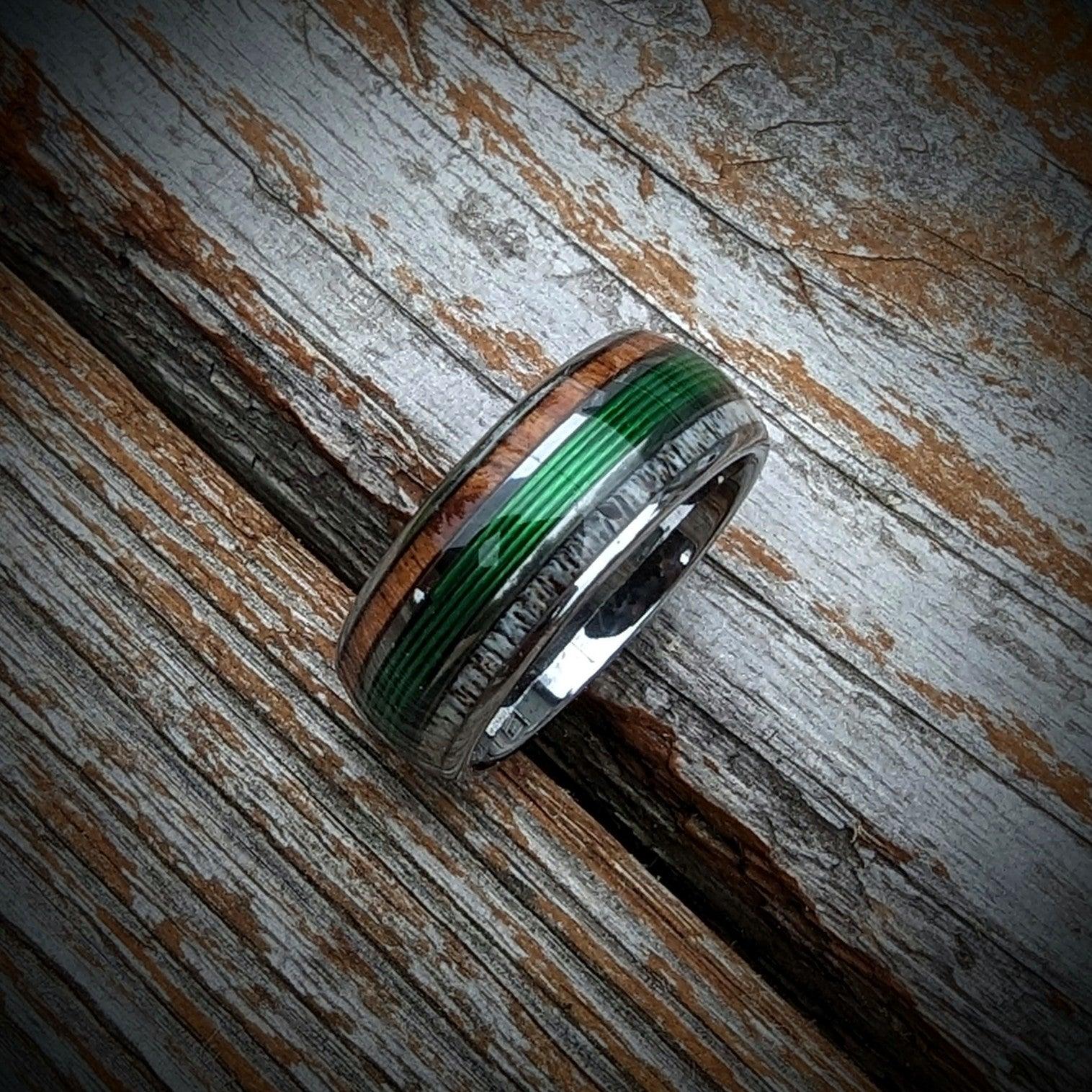 Men's wedding band made for the avid fisherman!