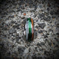 Green Fishing Line Ring with Elk Antler and Makore Wood - GoodRingsUSA