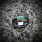 Green Fishing Line Ring with Elk Antler and Makore Wood - GoodRingsUSA