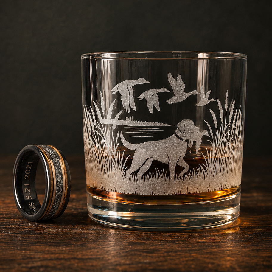 Personalized whiskey glass
