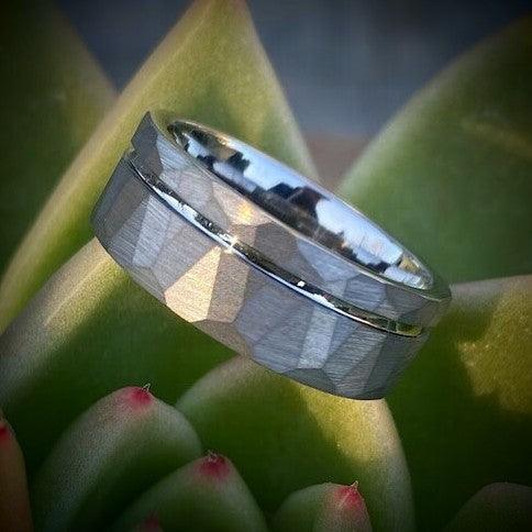 Hammered Tungsten Men's Wedding Ring - GoodRingsUSA