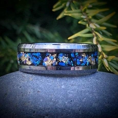 Opal and Gold Leaf Galaxy Ring - GoodRingsUSA