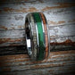 Green Fishing Line Ring with Elk Antler and Makore Wood - GoodRingsUSA