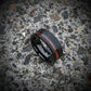 Tungsten Wedding Ring with Offset Koa Wood - GoodRingsUSA