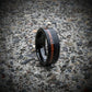 Tungsten Wedding Ring with Offset Koa Wood - GoodRingsUSA