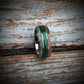 Green Fishing Line Ring with Elk Antler and Makore Wood - GoodRingsUSA