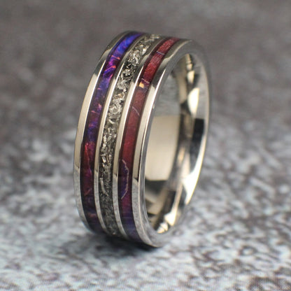 Men's Lavender Ring, Titanium Ring for Men.