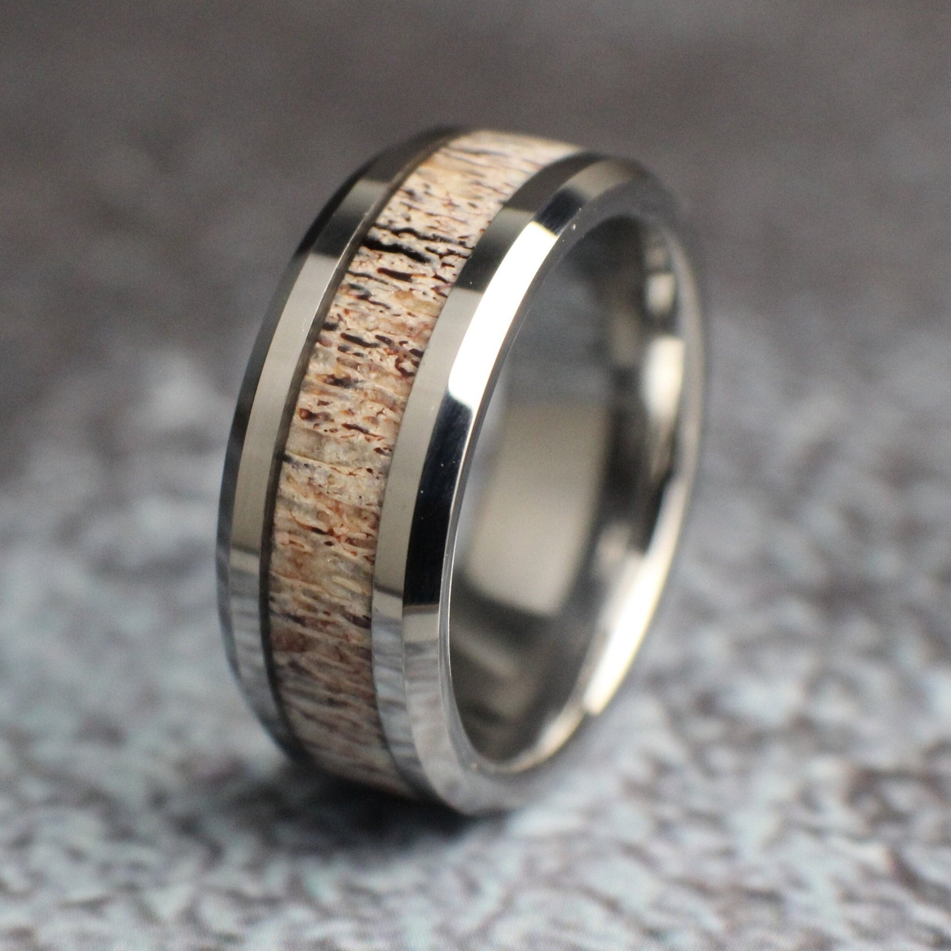 Elk antler wedding band