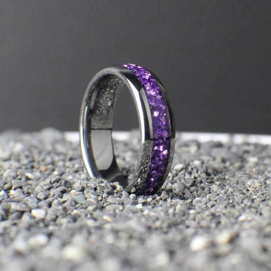 Amethyst Ring, Amethyst wedding band, Female Ring