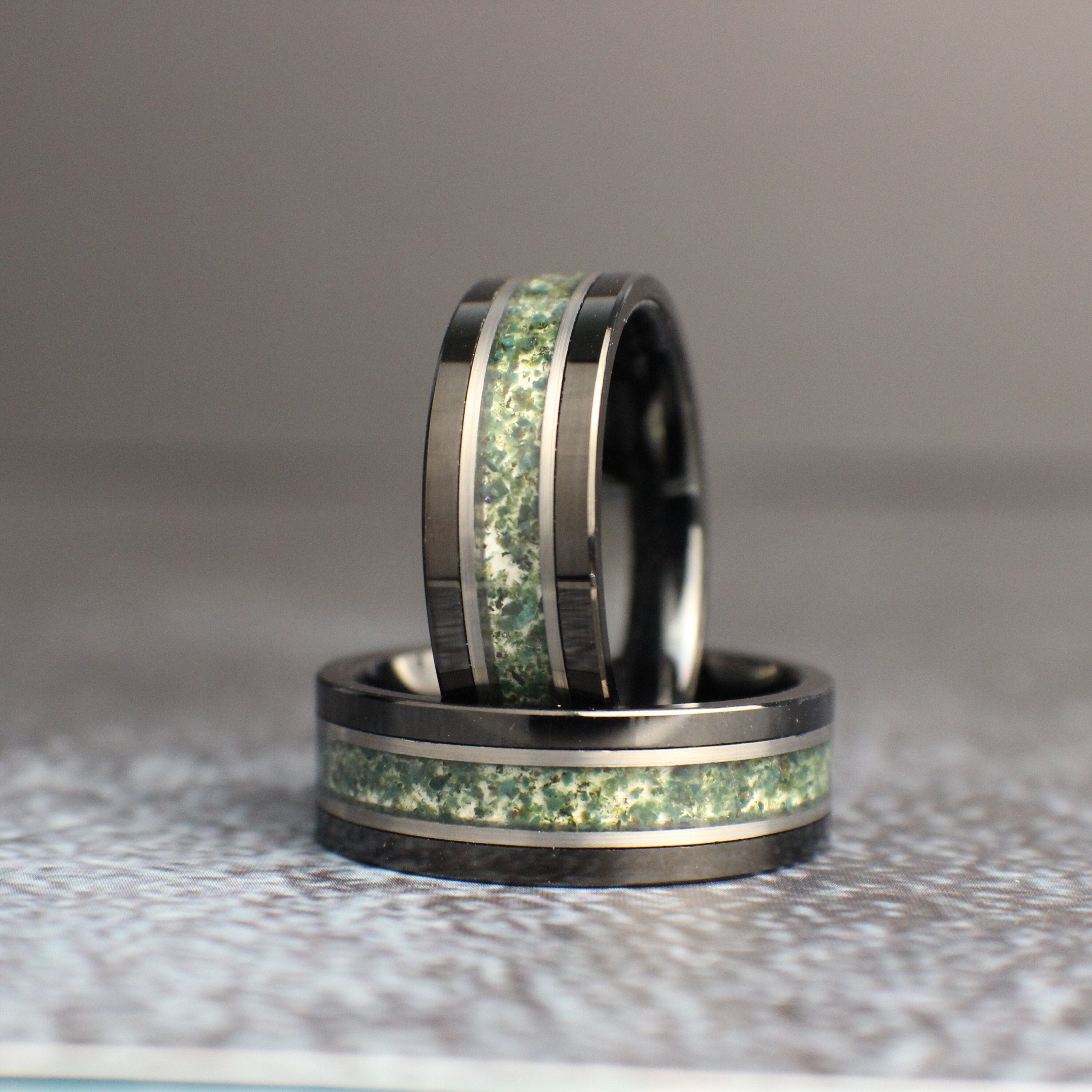 Moss Agate Wedding Rings GoodRings