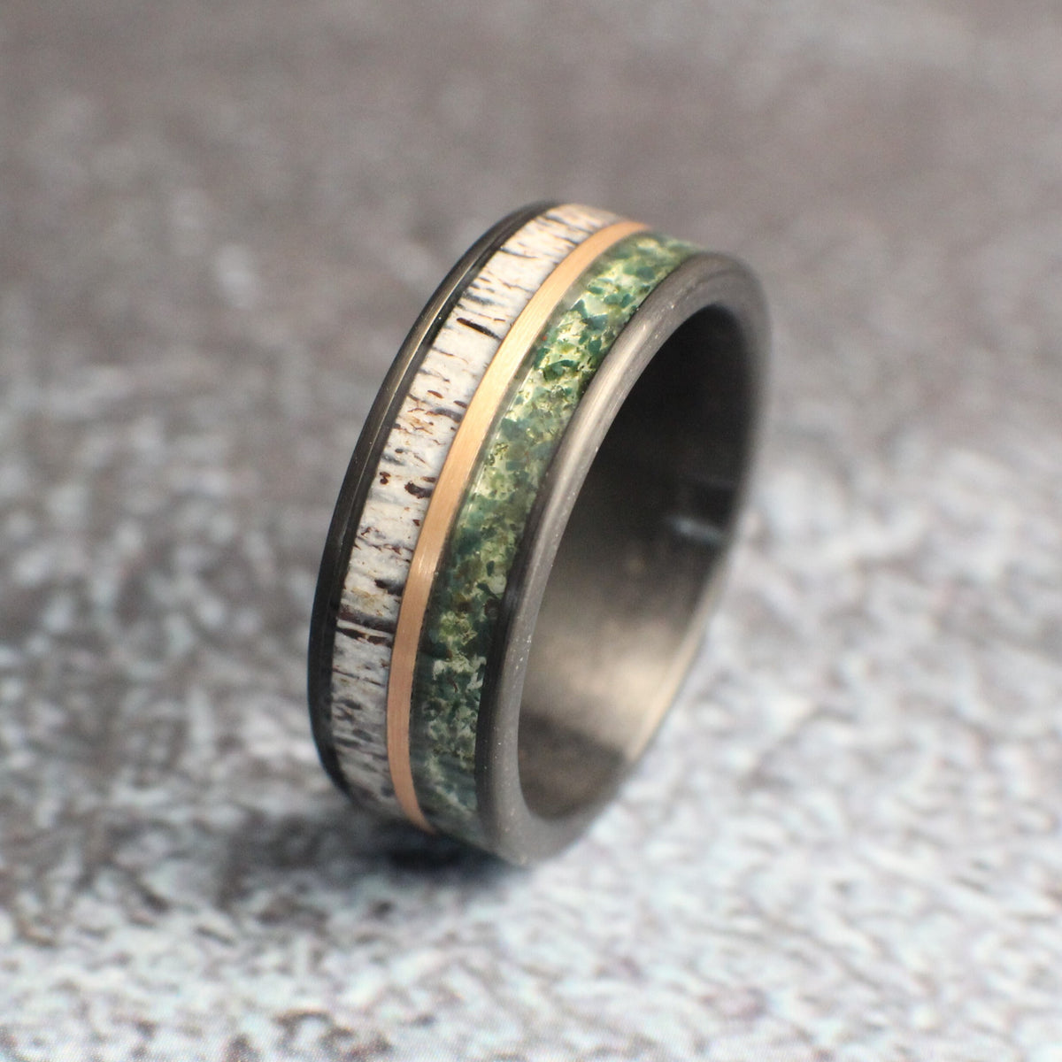 Antler wedding band