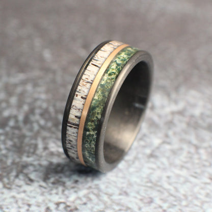 Antler wedding band