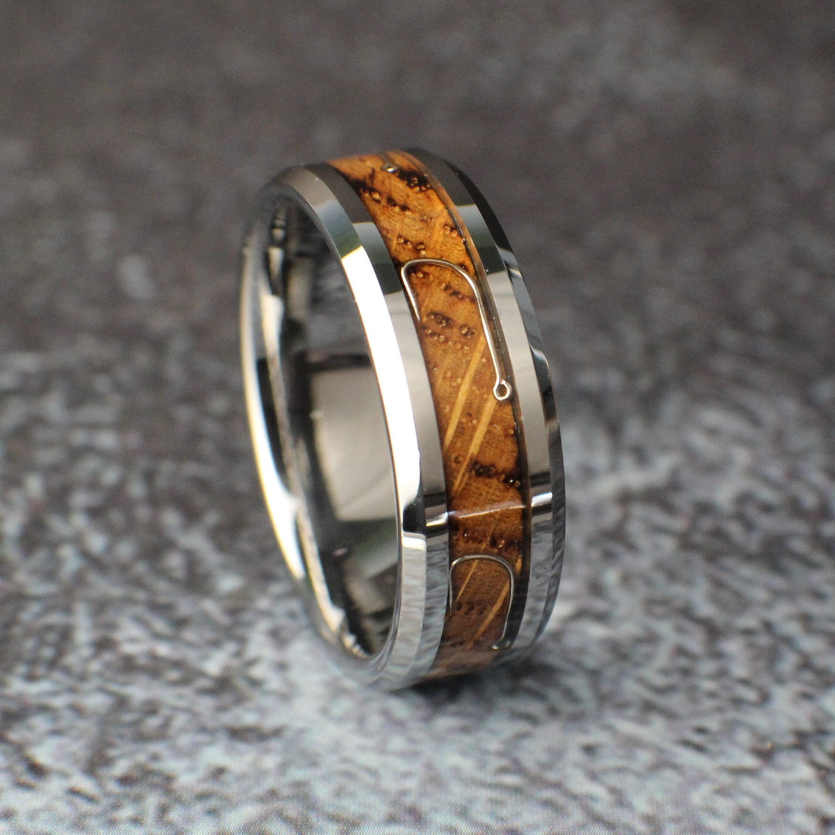Fishing hook wedding band