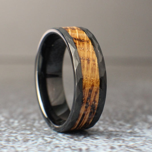 Whiskey barrel wedding band