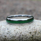 Women's Fishing Line Wedding Band, Fishing Ring for her, 4mm Wide Fishing Ring, Green Fishing Ring