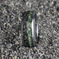 Men&#39;s meteorite wedding band. Men&#39;s Moss Agate Ring