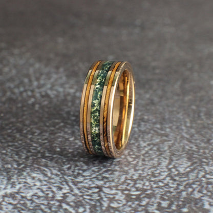 Whiskey barrel wedding band