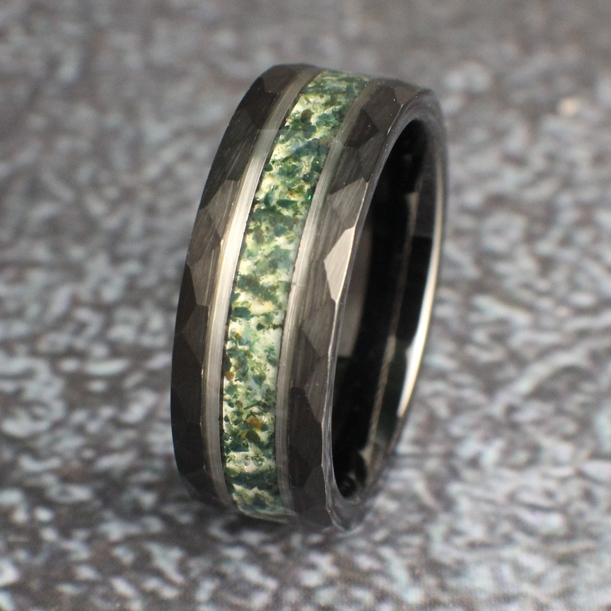 Moss Agate Wedding Ring