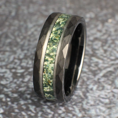 Moss Agate Wedding Ring