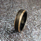 Men's Wedding Band with Rose Gold and Black Tungsten