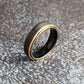 Men's Wedding Band with Rose Gold and Black Tungsten