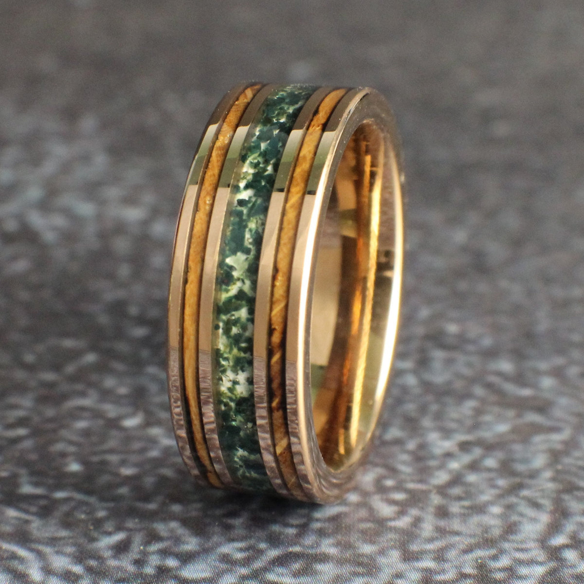 Moss agate ring