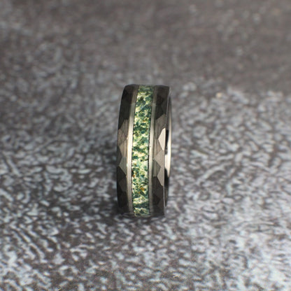 Moss Agate Promise Ring, Moss Agate Anniversary Ring