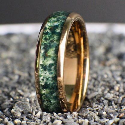 Moss Agate Anniversary Ring
