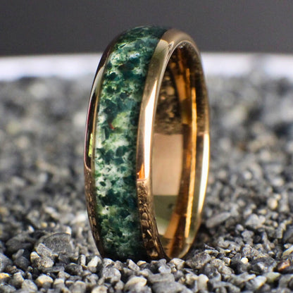 Moss Agate Wedding Ring