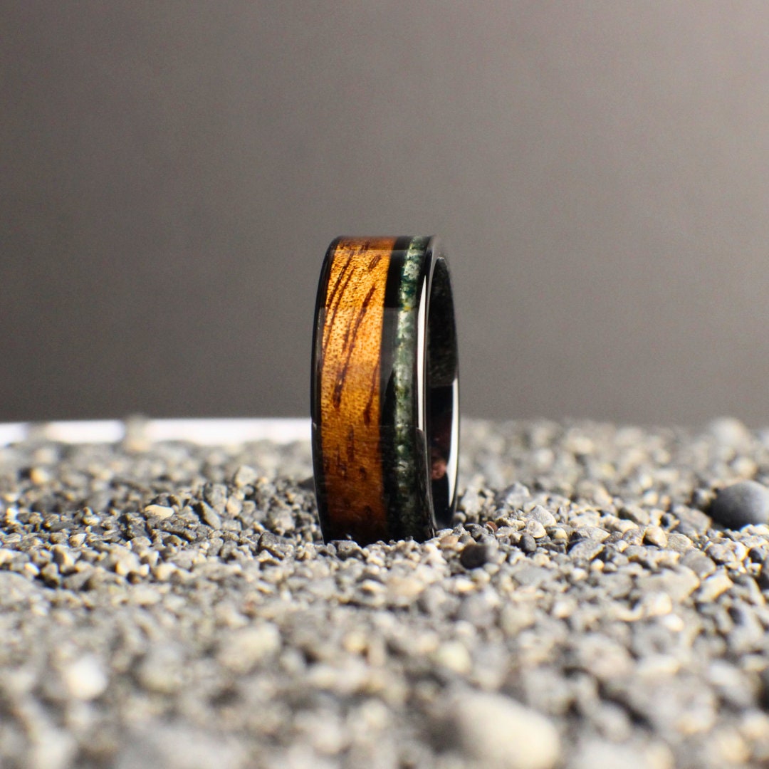Moss Agate Wedding Ring