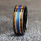 Men&#39;s Fishing Line Wedding Band, Men&#39;s Whiskey Barrel Wedding Band, Tungsten ring for men, 8mm Wedding Band