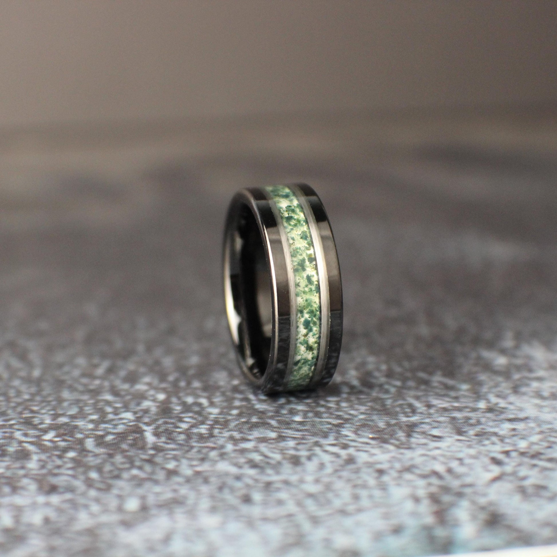 Moss Agate Wedding Ring