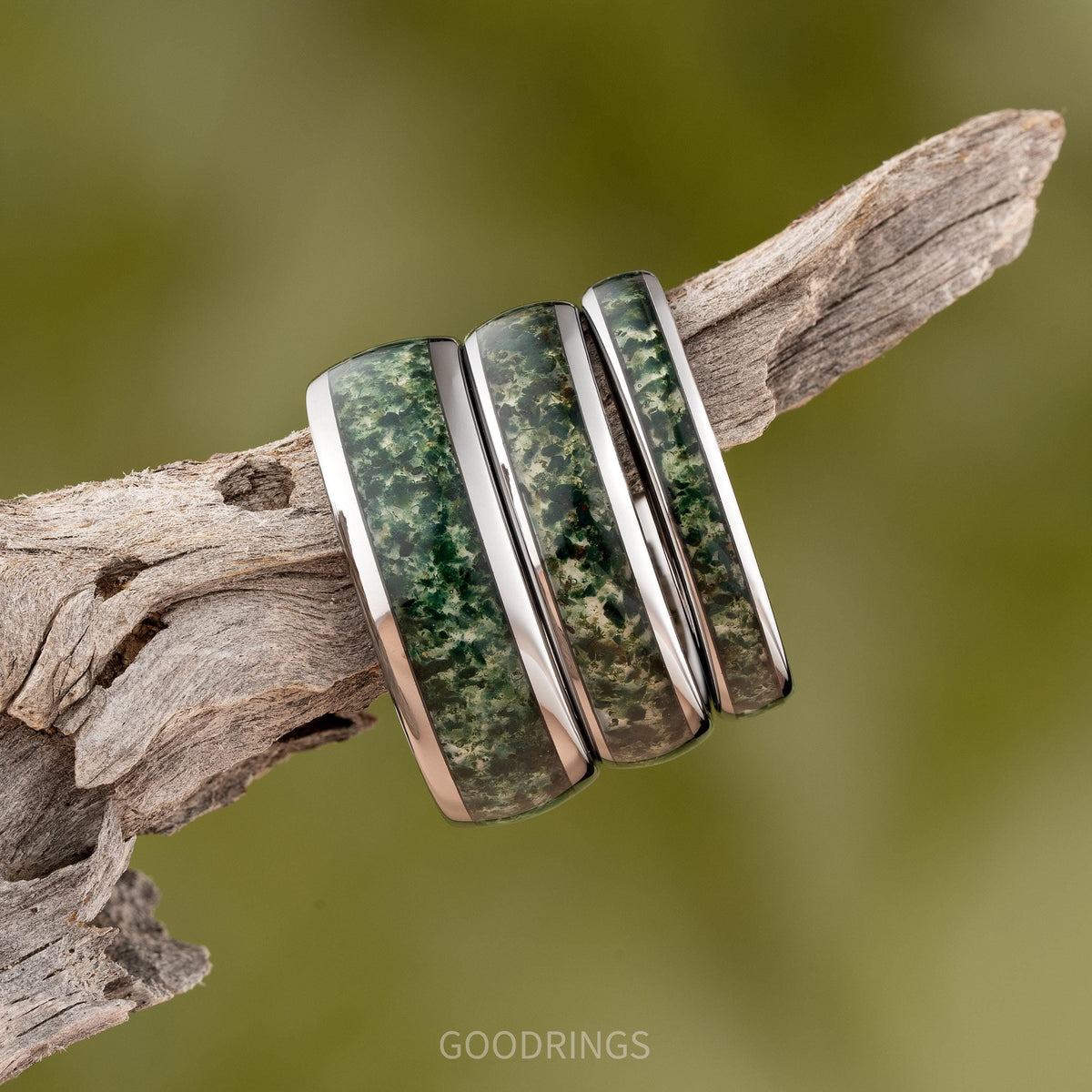 Moss Agate Wedding Rings, Moss Agate Ring for Men and Women, Moss Agate Jewelry, Wedding ring, Promise Ring, Anniversary Ring