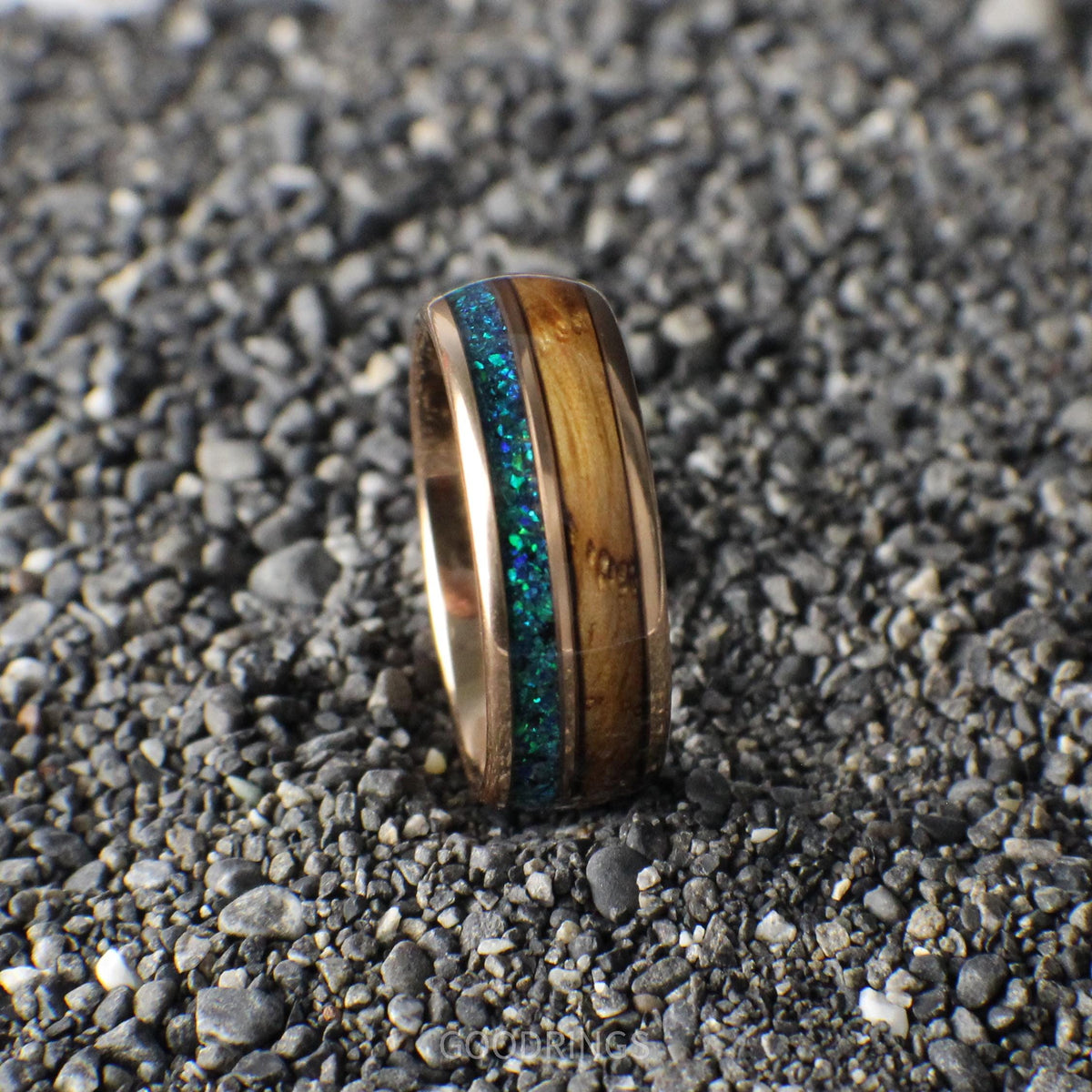 Opal wedding band for men