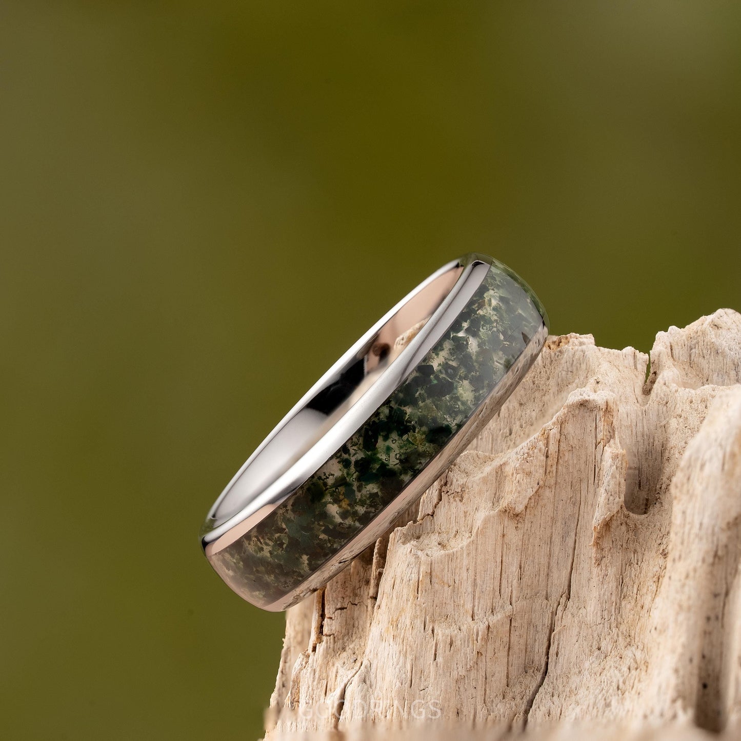 6mm moss agate ring